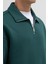 Oversize Fermuarlı Dik Yaka Sweatshirt Nefti 4