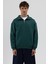 Basic Fermuarlı Dik Yaka Sweatshirt Nefti 1