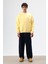 Basic Oversize Yıkamalı Sweatshirt Sarı 1