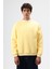 Basic Oversize Yıkamalı Sweatshirt Sarı 4