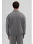 Oversize Fermuarlı Dik Yaka Sweatshirt Füme 6