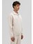 Oversize Fermuarlı Dik Yaka Sweatshirt Taş 3