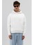 Basic Kapüşonlu Boxy Fit Sweatshirt Ekru 3