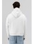 Basic Kapüşonlu Boxy Fit Sweatshirt Ekru 6
