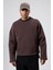 Boxy Fit Basic Sweatshirt Kahve 3