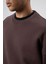 Boxy Fit Basic Sweatshirt Kahve 4