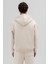 Basic Fermuarlı Oversize Kapüşonlu Sweatshirt Taş 5