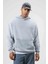 Oversize Yıkamalı Baskılı Kapüşonlu Sweatshirt Gri 5
