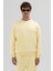 Basic Bisiklet Yaka Oversize Sweatshirt Sarı 1