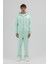 Basic Fermuarlı Oversize Kapüşonlu Sweatshirt Mint 1