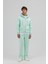 Basic Fermuarlı Oversize Kapüşonlu Sweatshirt Mint 5