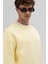 Basic Bisiklet Yaka Oversize Sweatshirt Sarı 3
