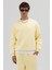 Basic Bisiklet Yaka Oversize Sweatshirt Sarı 5