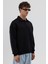 Basic Polo Yaka Sweatshirt Siyah 4
