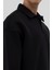 Basic Polo Yaka Sweatshirt Siyah 6