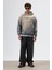 Oversize Baskılı Yıkamalı Hoodie Füme 1
