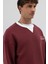 Oversize Bisiklet Yaka Baskılı Sweatshirt Bordo 2