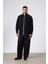 Oversize Gabardin Gömlek Ceket Siyah 2