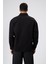 Oversize Gabardin Gömlek Ceket Siyah 3