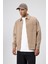 Oversize Gabardin Gömlek Ceket Vizon 2