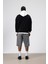 Çift Renk Baskılı Oversize Sweatshirt Siyah 5