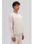 Basic Bisiklet Yaka Oversize Sweatshirt Taş 4