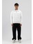 Oversize Fermuarlı Dik Yaka Sweatshirt Ekru 2