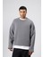 Boxy Fit Basic Sweatshirt Füme 2