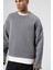 Boxy Fit Basic Sweatshirt Füme 4