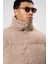 Oversize Kadife Şişme Mont Bej 4