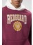 Oversize Baskılı Kapüşonlu Sweatshirt Bordo 2