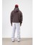 Oversize Fermuarlı Kapüşonlu Sweatshirt Kahve 2