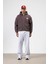 Oversize Fermuarlı Kapüşonlu Sweatshirt Kahve 4