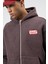 Oversize Fermuarlı Kapüşonlu Sweatshirt Kahve 6