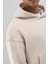 Basic Kapüşonlu Boxy Fit Sweatshirt Taş 5