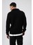 Oversize Fermuarlı Triko Hırka Siyah 5