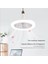 Uzaktan Kumandalı Tavan Fanı ve 30W LED Lamba Fanı Akıllı Sessiz Tavan Fanı E27 Dönüştürücü Taban Gri (Yurt Dışından) 2