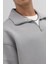 Oversize Fermuarlı Dik Yaka Sweatshirt Gri 4