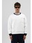Bisiklet Yaka Cep Detaylı Oversize Sweatshirt Ekru 1