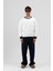 Bisiklet Yaka Cep Detaylı Oversize Sweatshirt Ekru 6