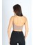 Crop Fit Sütlü Kahverengi Askılı Spor Bra 3