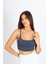 Crop Fit Sütlü Kahverengi Askılı Spor Bra 2