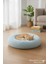 Lüks Peluş Donut Kedi Yatağı - Köpek Yatağı Minder 50x50x15 Mavi 1