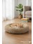 Lüks Peluş Donut Kedi Yatağı - Köpek Yatağı Minder 50x50x15 KAHVERENGİ 1