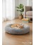 Lüks Peluş Donut Kedi Yatağı - Köpek Yatağı Minder 50x50x15 gri 1