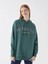 Xsıde Yeşil Baskılı Oversize Kadın Kalın Hoodie 1