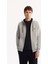 Erkek Gri Kapüşonlu 3 İplik Şardonlu Fermuarlı Regular Fit Sweatshirt E001019 7
