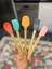 5&amp;#39;li Renkli Ahşap Saplı Silikon Uçlu Spatula Fırçalı Kaşık Seti -Yemek Hazırlık Seti 21 cm 2