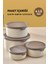 4 Adet Sızdırmaz Yuvarlak Erzak Saklama Kabı 0,45 Lt+ 0,80 Lt+ 1,5 Lt+2,5 Lt. Bej 2
