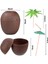 Hindistan Cevizi Hawaii Luau Aloha Pipetli Içecek Kabı Bardak 10X13 cm 1 Adet 4